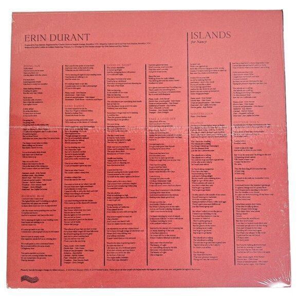 New Erin Durant Islands Vinyl LP Hype Sticker Sealed Record Album 2019 Indie - Picture 3 of 3
